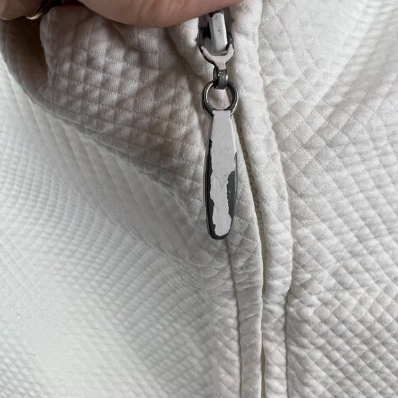 Eileen Fisher White Cotton Zip-Up Vest Size L Tennis Golf Activewear - Picture 4 of 6